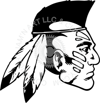Head With Mohawk Profile - Draw An Indian Head (350x361)