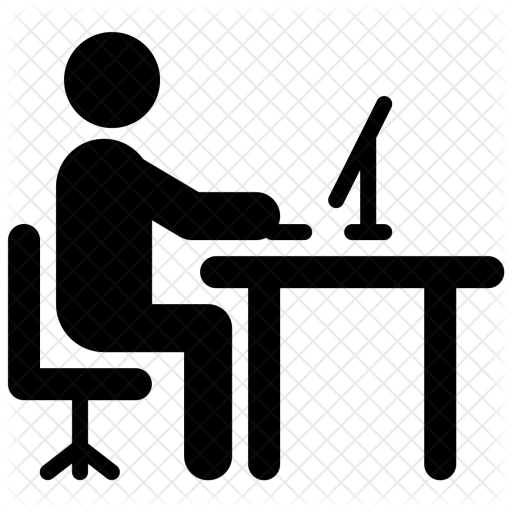 Man Computer Clipart Work Working Office Workplace - Work Desk Icon (512x512)