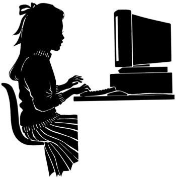 Using The Computer Clipart - Computer (350x354)