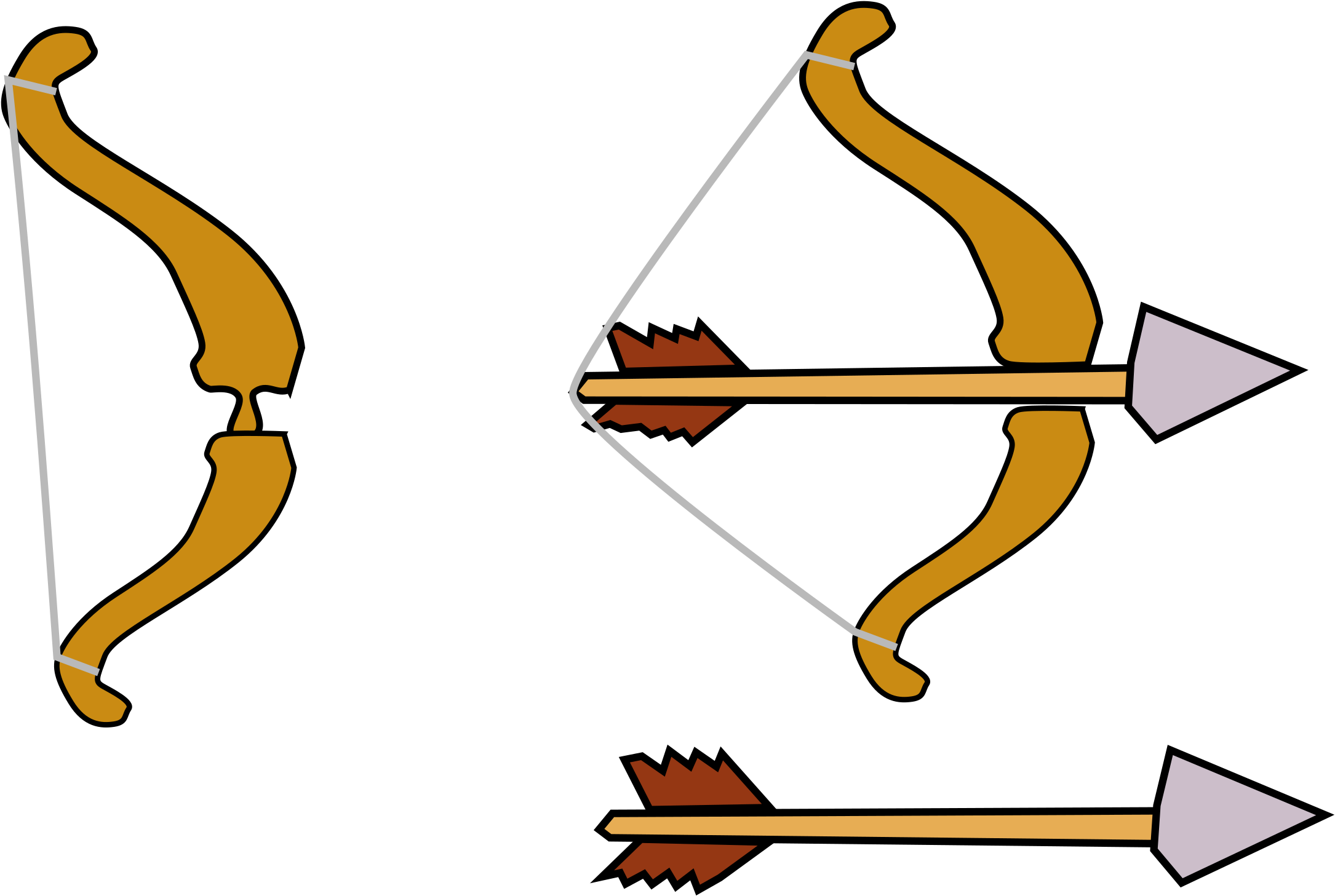 Bow - Cartoon Bow And Arrow (2400x2400)