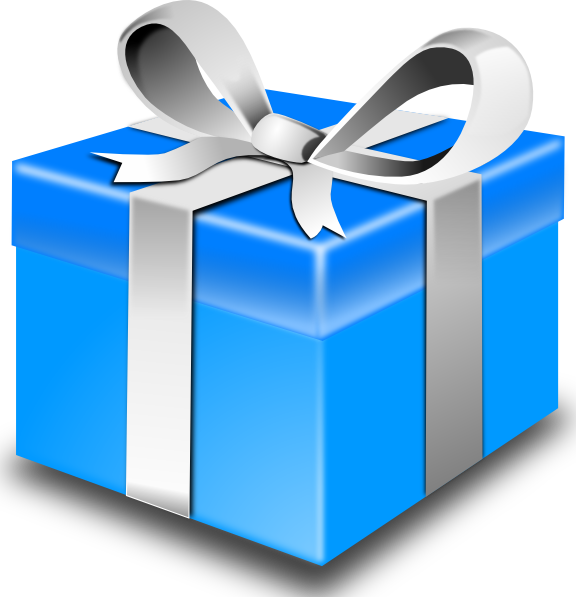 Blue Gift Clip Art Free Vector - Gift Vector (576x597)