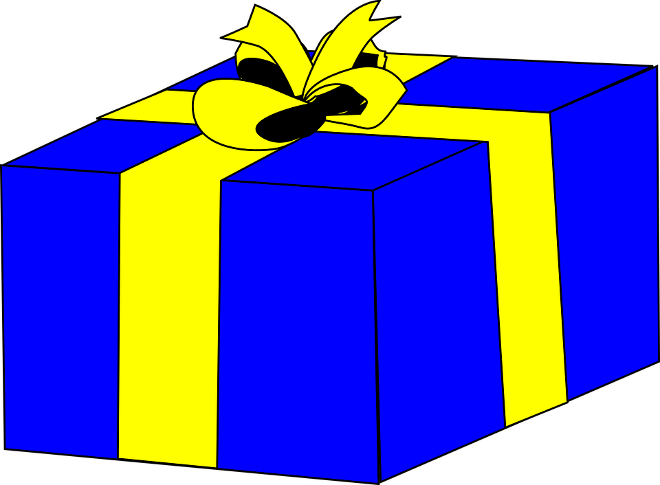 Blue Present Clipart (960x706)
