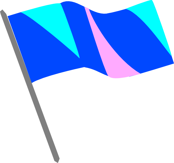 Blue Pink And Turq Flag Clip Art - Color Guard Flag Png (600x564)
