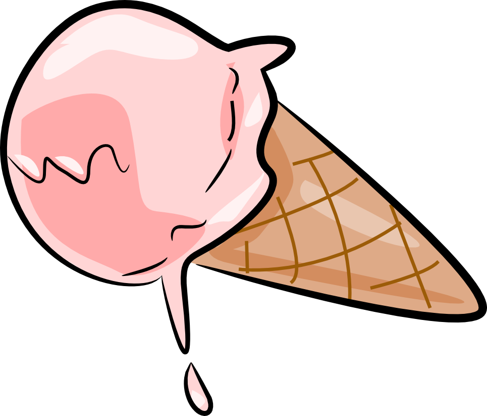 Melting Ice Cream Cone Clipart Black And White Clipartfest - Ice Cream Free Clipart (965x823)