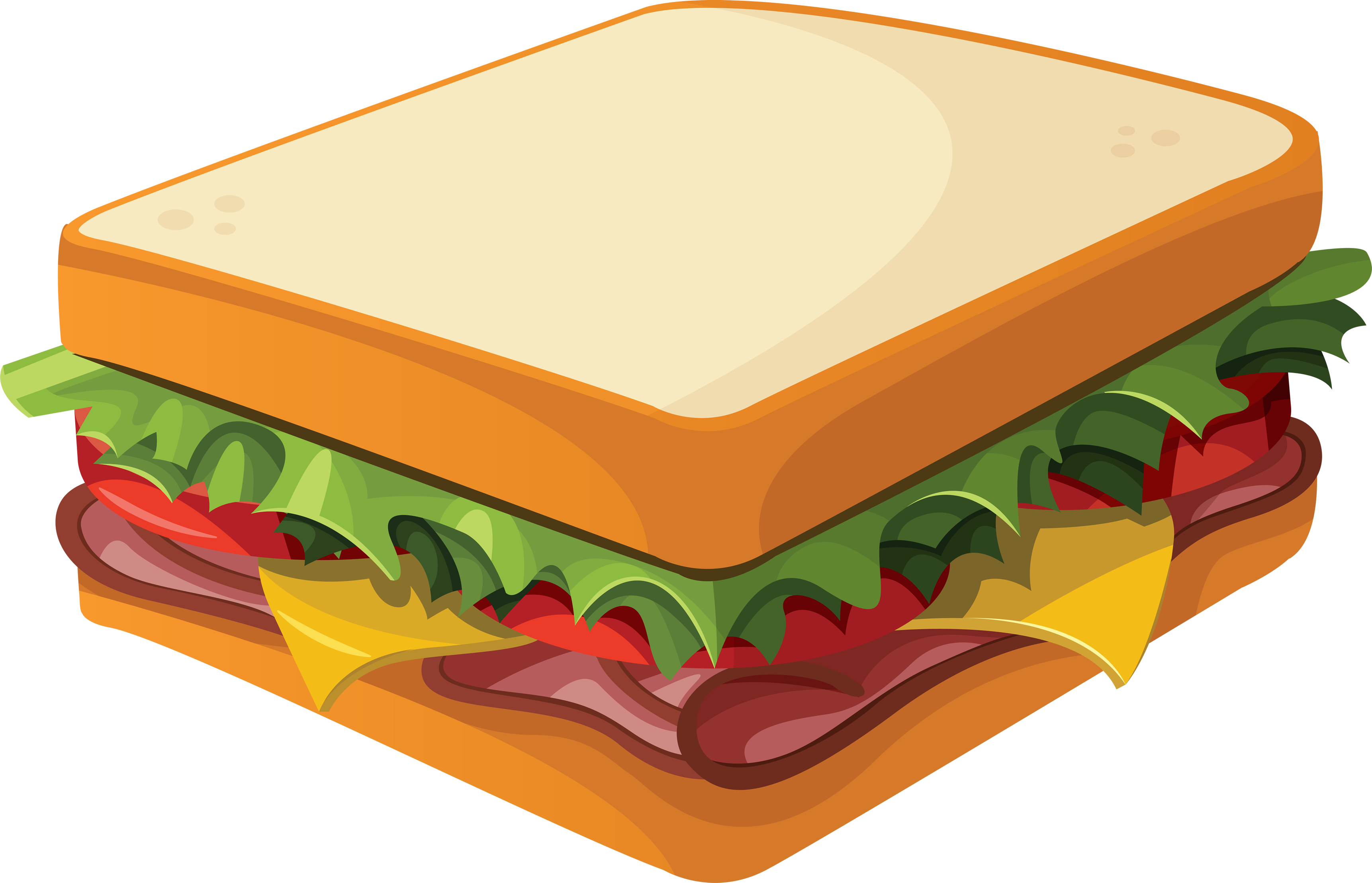 Sandwich Ham Cliparts - Sandwich Clipart (3445x2218)