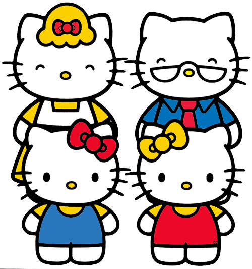 Fifi Hello Kitty Posing For Picture With Family - Hello Kitty And Family (500x533)