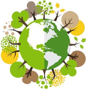 Globe With Tress - Eco Globe (350x349)