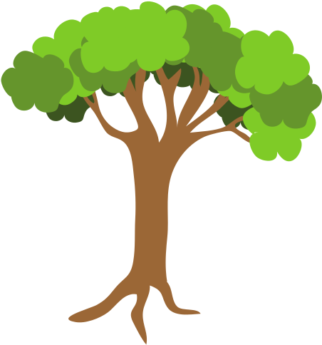 Green Tree With Trunk, Vector Graphic - Vector Graphics (550x550)