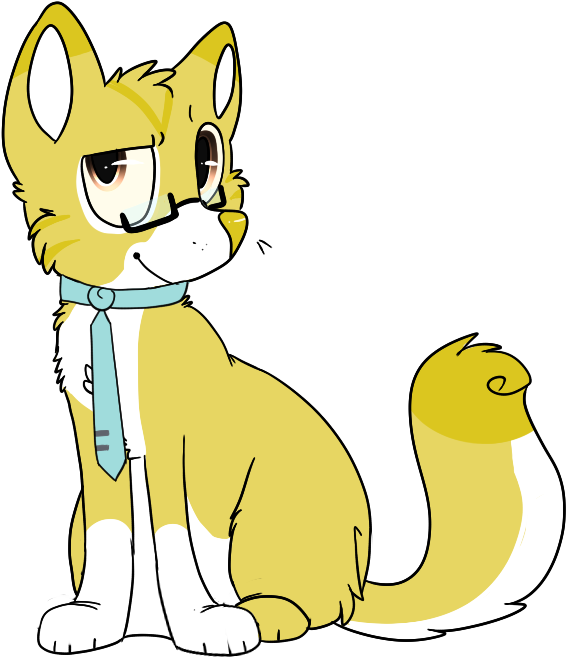 Geek Cat Mascot - Cat (656x714)