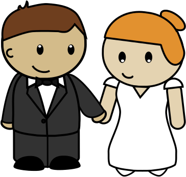 Free Cartoon Bride U0026amp Groom Clip Art - Bride (378x362)
