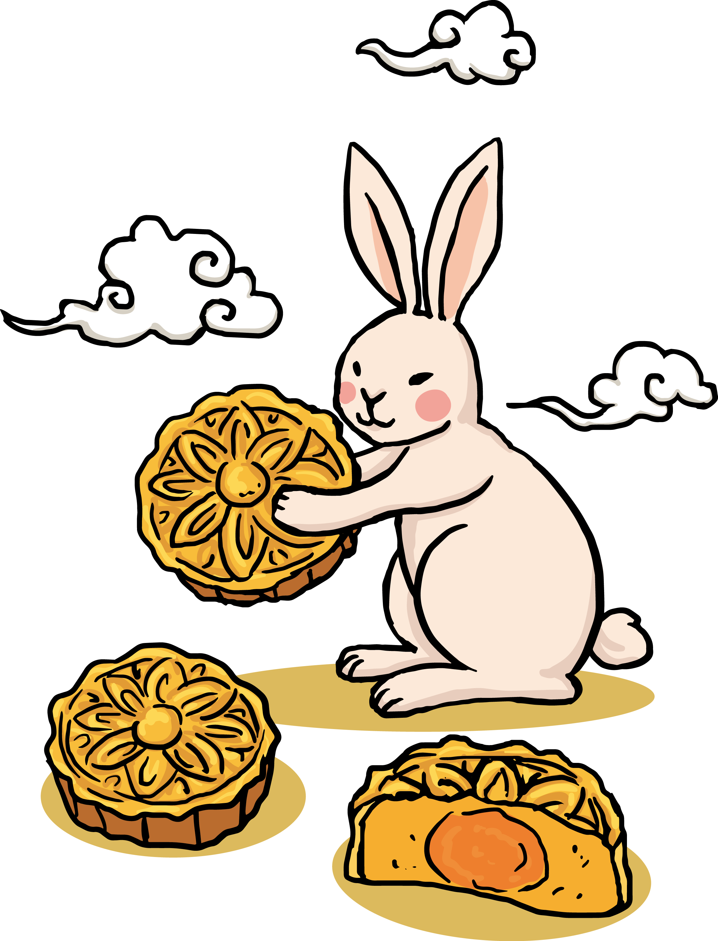 Mooncake M - 中秋 節 素材 插圖 (2421x3170)