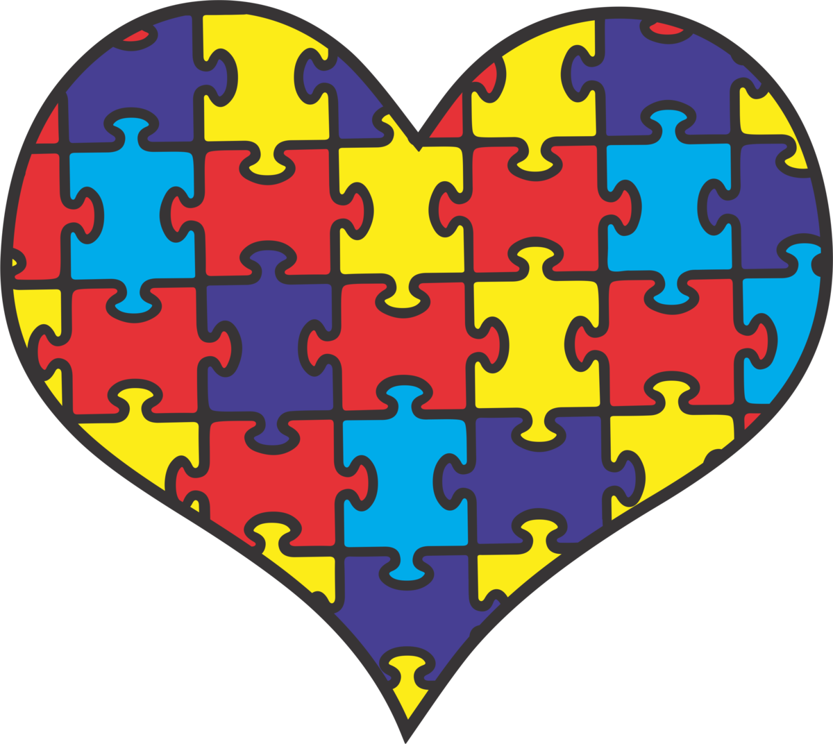 Autism Vector Heart - Autism Vector Heart (1200x1072)