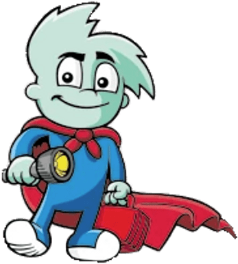 Pajama Sam Holding Flashlight - Pajama Sam Holding Flashlight (347x385)