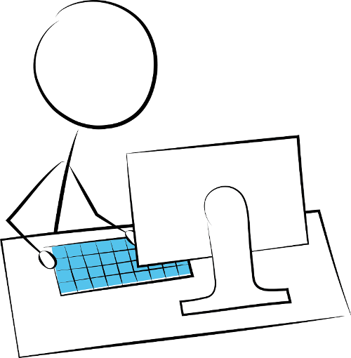 Stick Figure At Computer - Stick Figure At Computer (500x510)