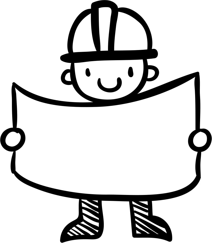 Png File - Hand Drawn Worker (854x981)