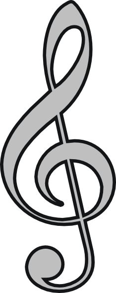 Grey Treble Clef Png (234x589)