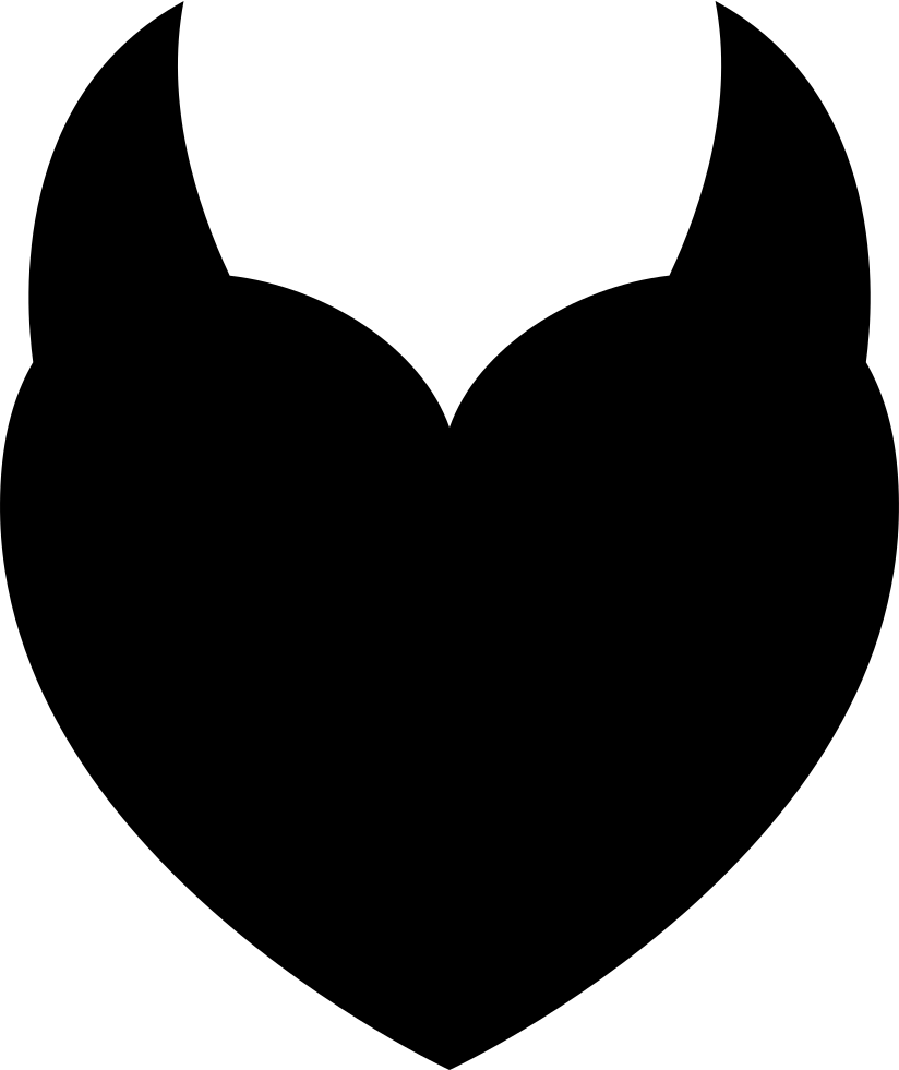 Devil Heart With Two Horns Comments - Heart With Devil Horns (824x981)