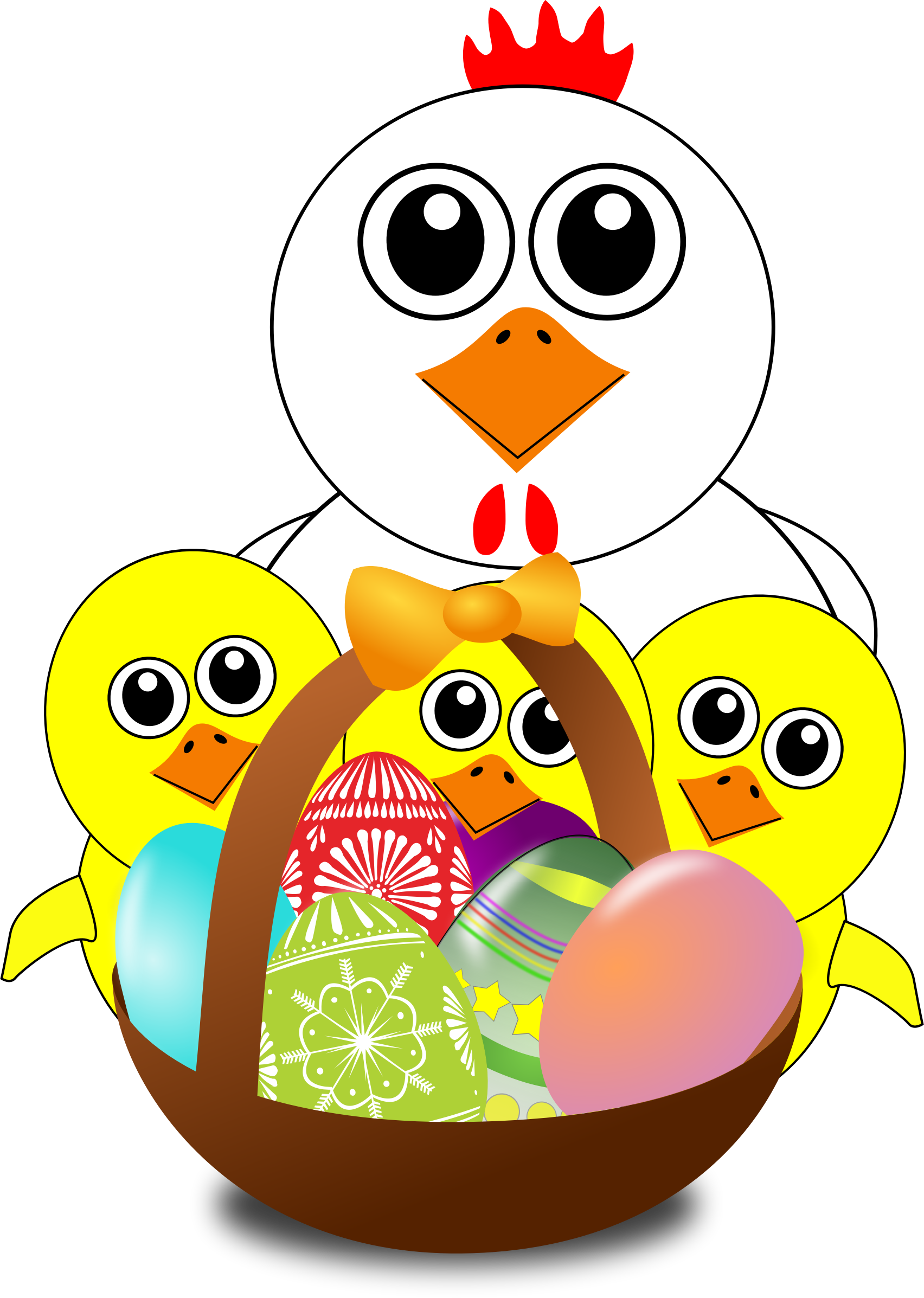 Funny Chicken And Chicks Cartoon Easter - Easter Raffle (1704x2394)