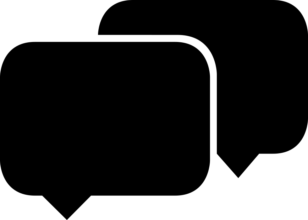 Two Black Rectangular Speech Bubbles Interface Chat - Black And White Chat Logos (980x702)