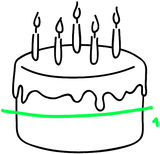 Drawing Cake Shape - Drawing Cake Shape (602x590)