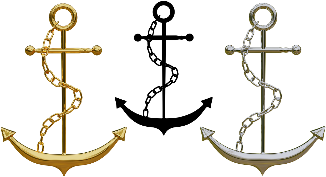 Black Anchor Clip Art (1280x720)