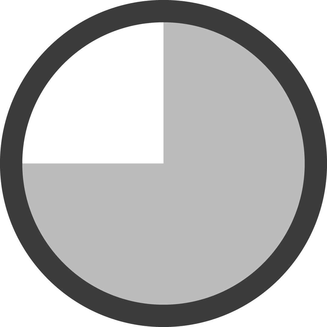 Three-quarter Filled Circle - Circle (1080x1080)