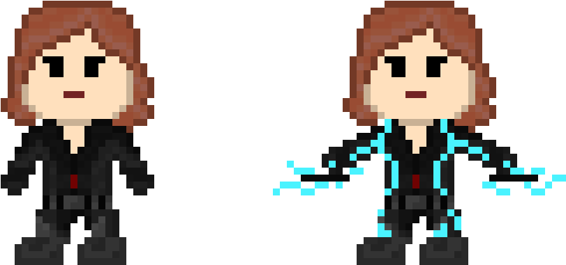 Black Widow - Black Widow Pixel Art (920x480)