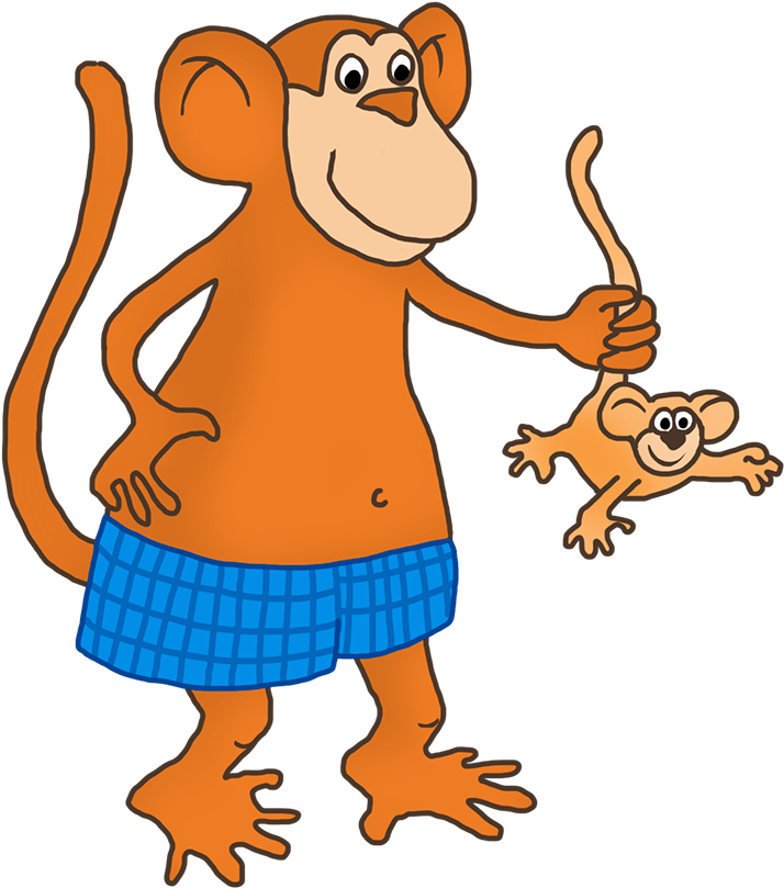 Funny Monkey Clip Art - Cartoon (833x886)