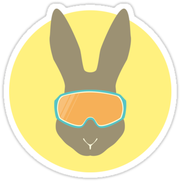 Rabbit With Ski Mask - Illustration (375x360)