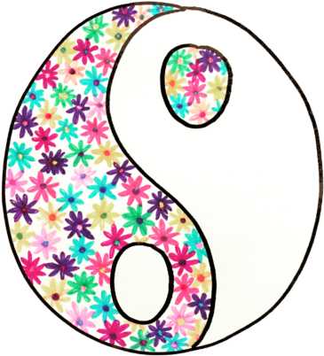 Flower Yin Yang - Circle (555x526)