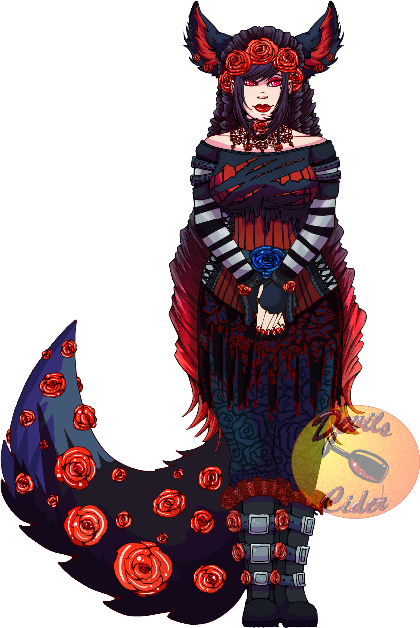 [closed] Gothic Fox - Illustration (1450x2116)
