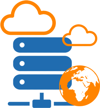 Cloud Virtual Private Servers - Transparent Black And White Globe (363x380)