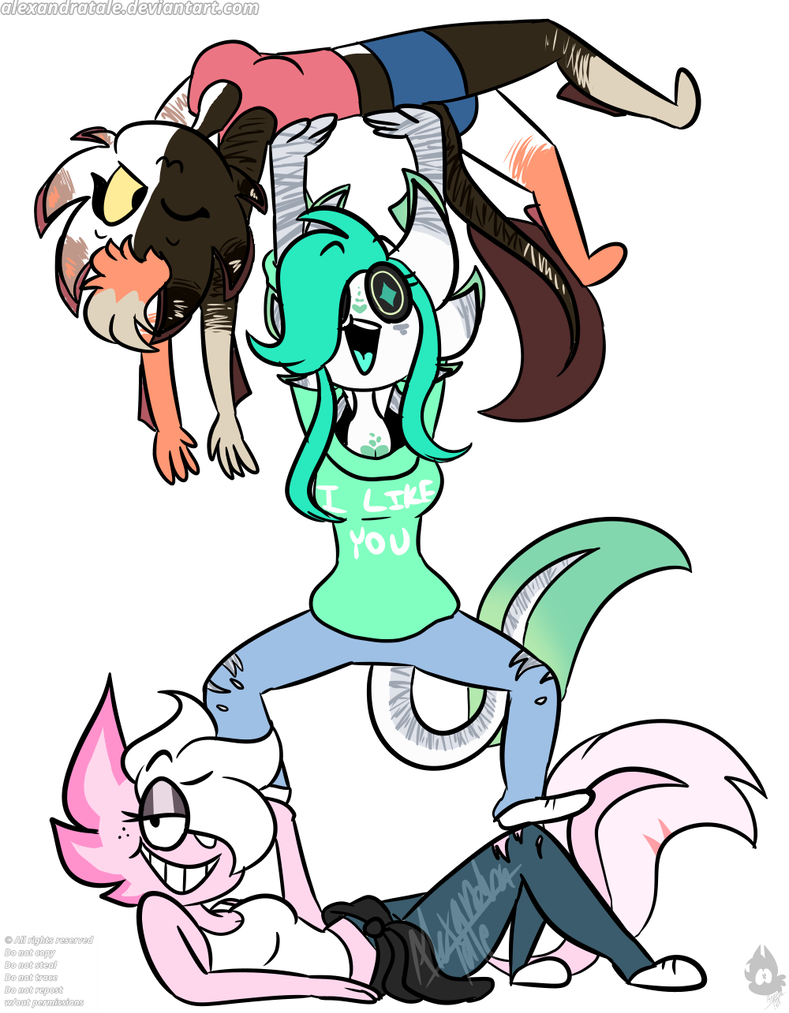 3 Bff By Alexandratoons - Cartoon (789x1013)