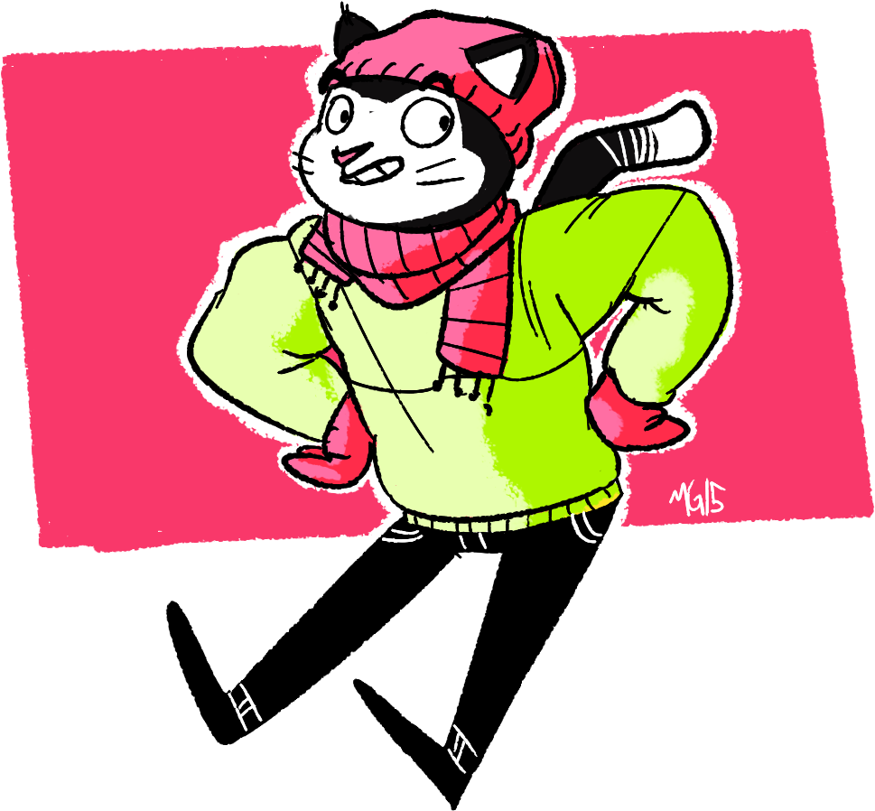 Highlighter Cat - Cartoon (1200x1200)