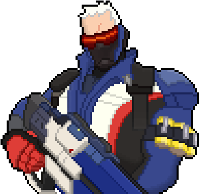 76 By Sharpfishy - Overwatch Soldier 76 Pixel (400x384)