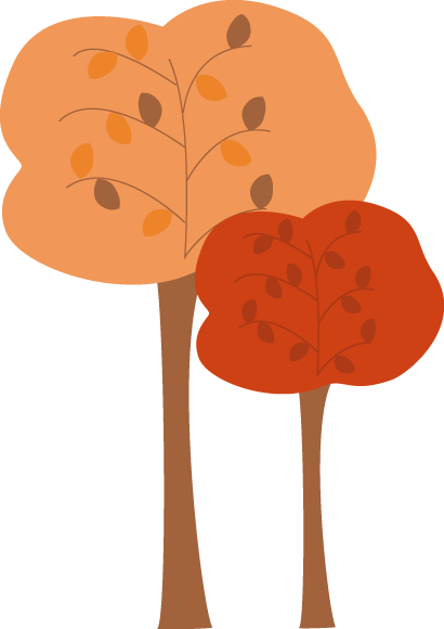 Rustic Fall Trees Clip Art - Modern Fall Clip Art (410x580)