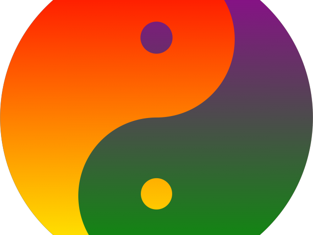 Drawn Rainbow Yin Yang - Circle (640x480)
