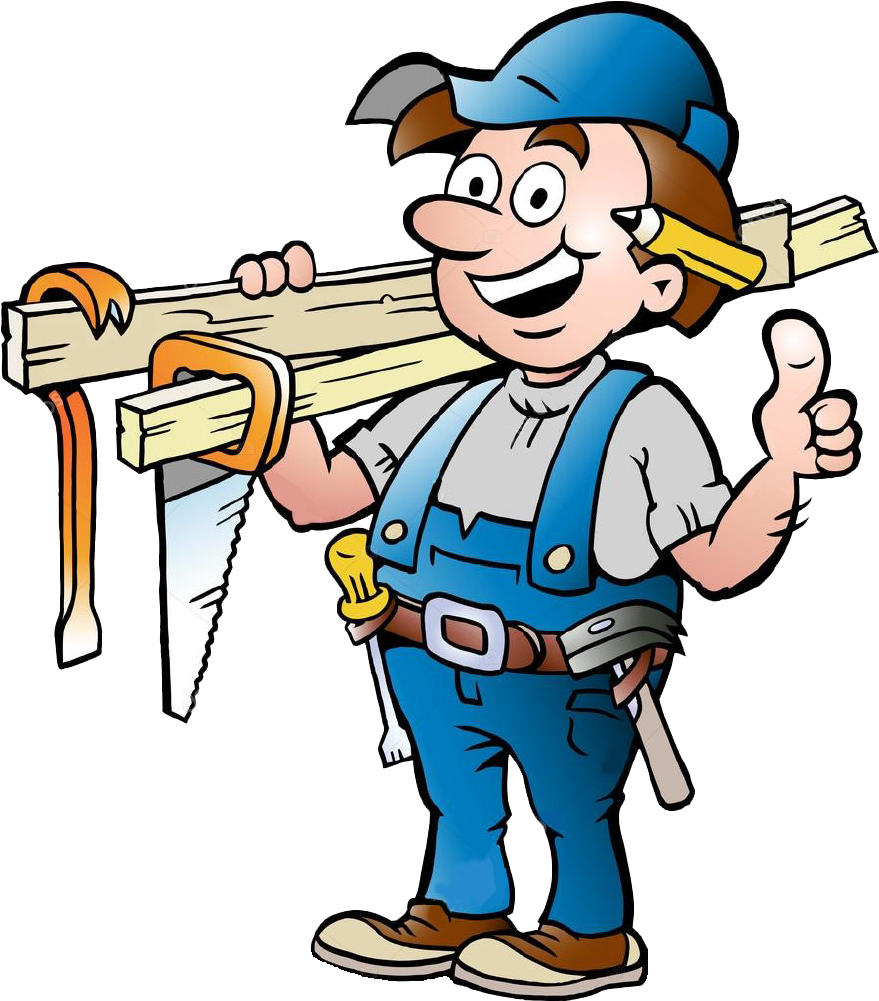 No Job Too Small - Carpintero Animado (914x1024)