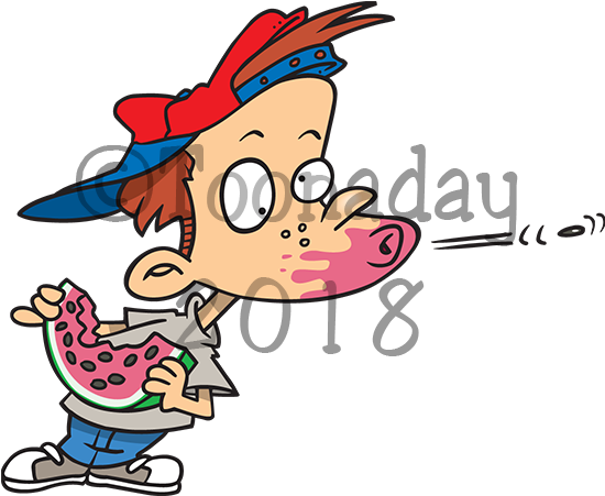 Spitting Watermelon Seeds Cartoon (600x450)