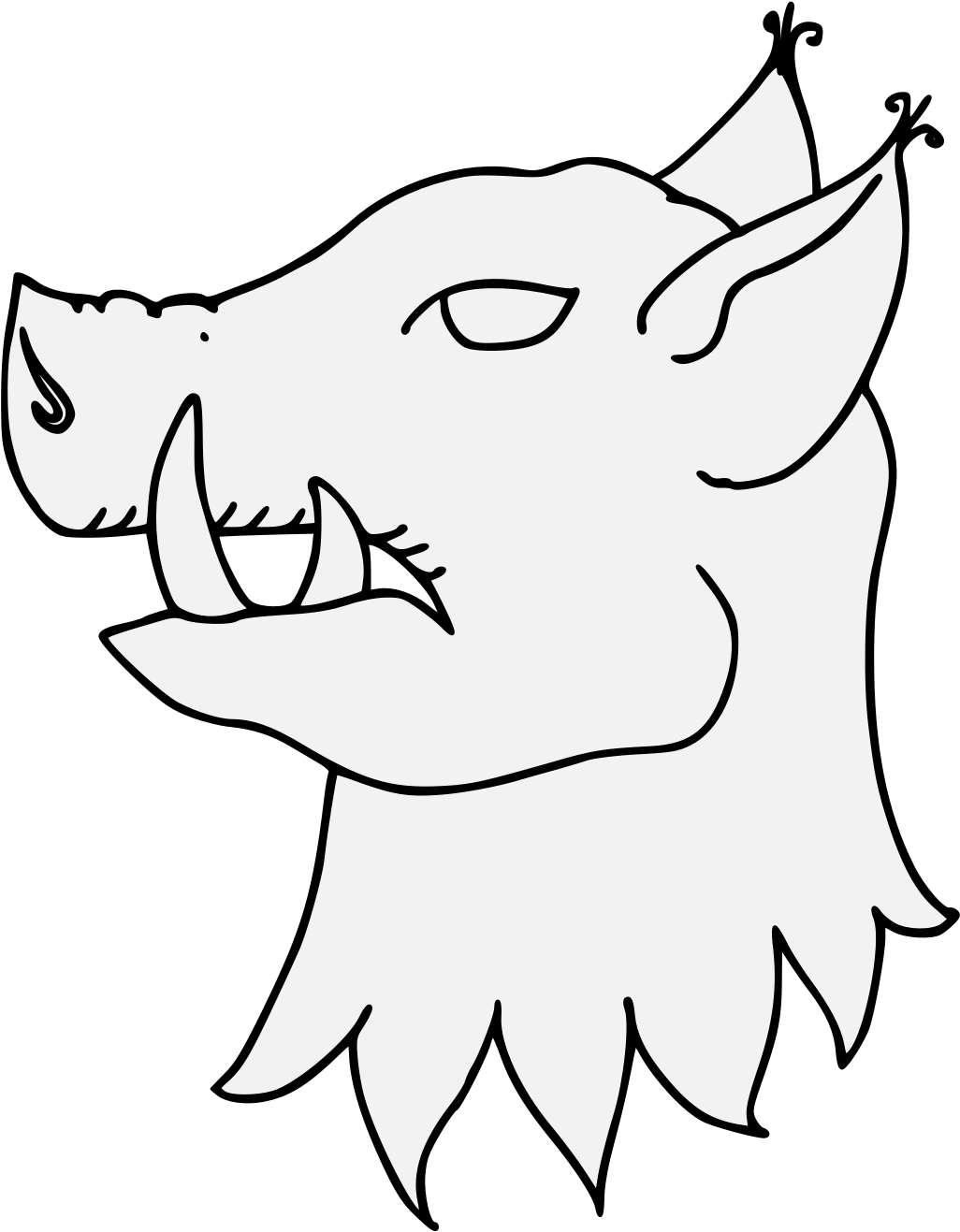 Boar's Head Erased - Illustration (1062x1349)