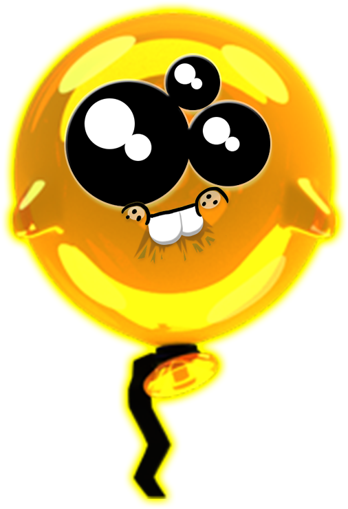 Orange Balloon - Smiley (565x749)