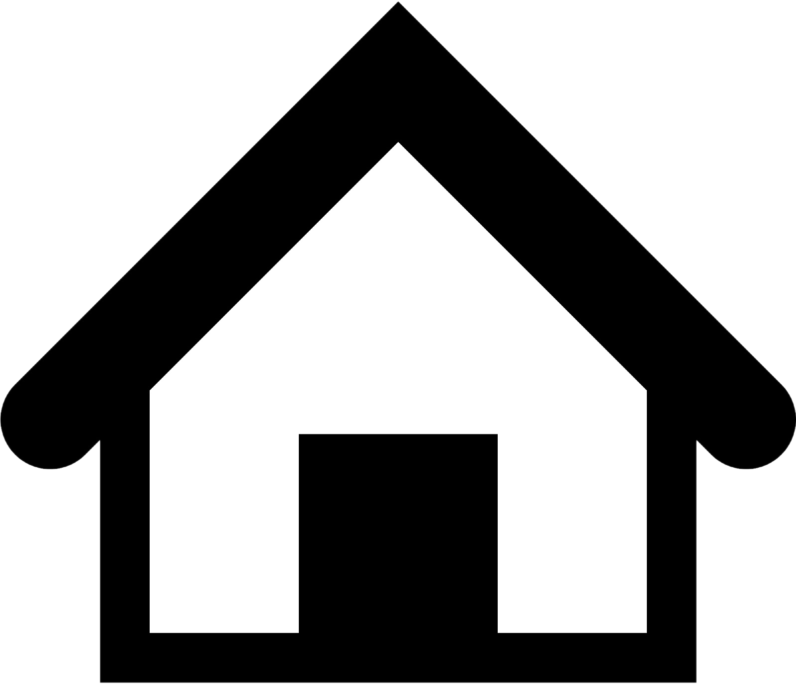 Cubby Space - House Icon Black Transparent (1600x1600)