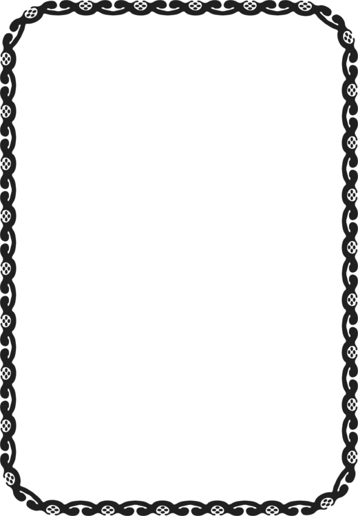 Borders And Frames Black And White Pixel Art Line Art - Computer Borders And Frames (520x749)