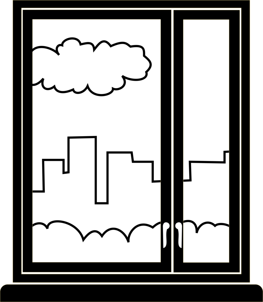 Clipart House Window - Simple Window Clipart (892x1024)