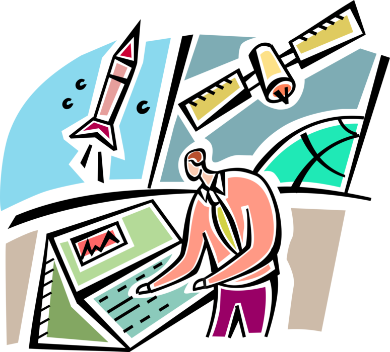 Ground Control Communicates With Rocket Ship Vector - Ground Control Communicates With Rocket Ship Vector (774x700)