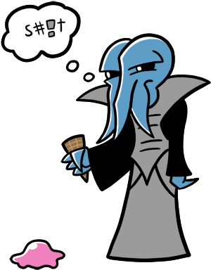 Clumsy Mindflayer 2 With Thought Bubble By Atom95 - Clumsy Mindflayer 2 With Thought Bubble By Atom95 (400x400)
