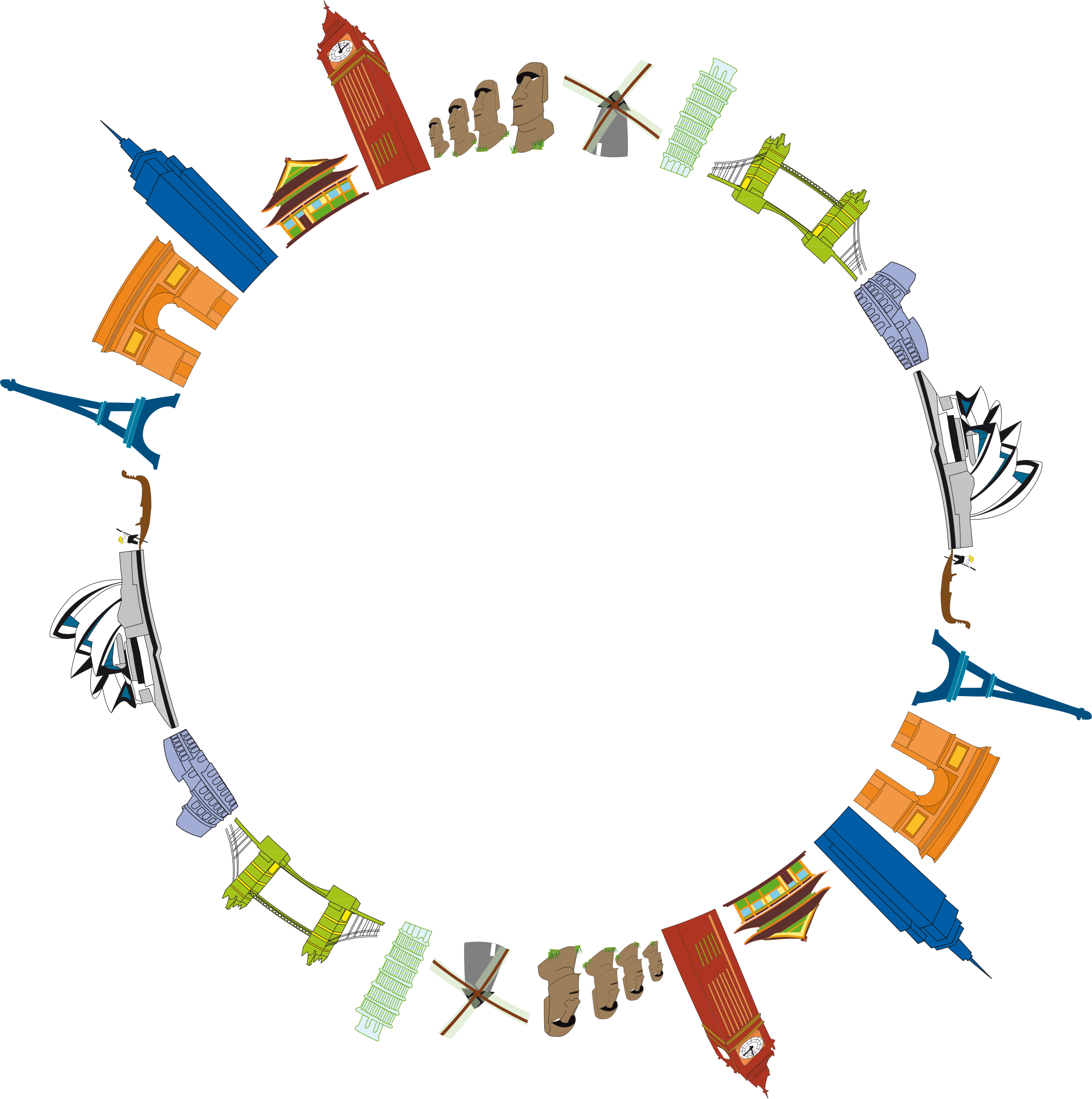 Big Image - El Mundo Con Edificios Png (2332x2346)