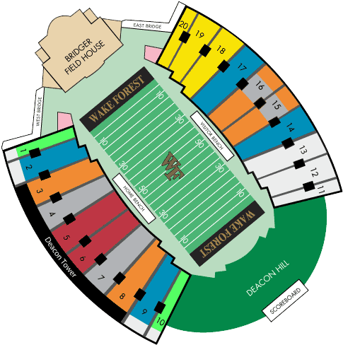 Tigers Vs Wake - Bb&t Field Seating Chart (519x510)