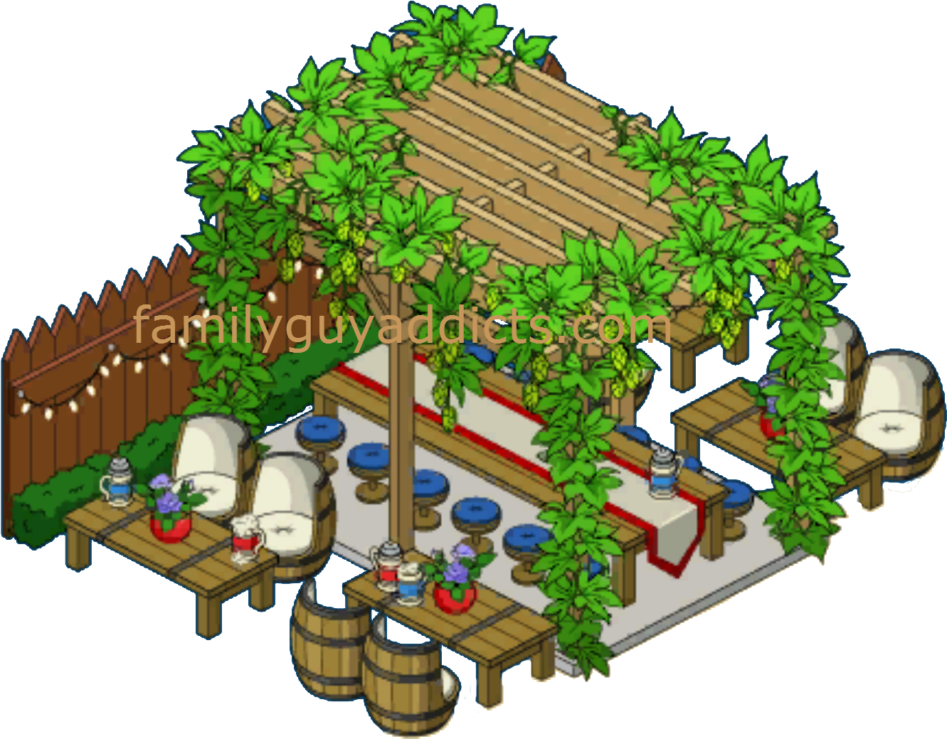 Outdoor Beirgarten - Cartoon (1351x1051)