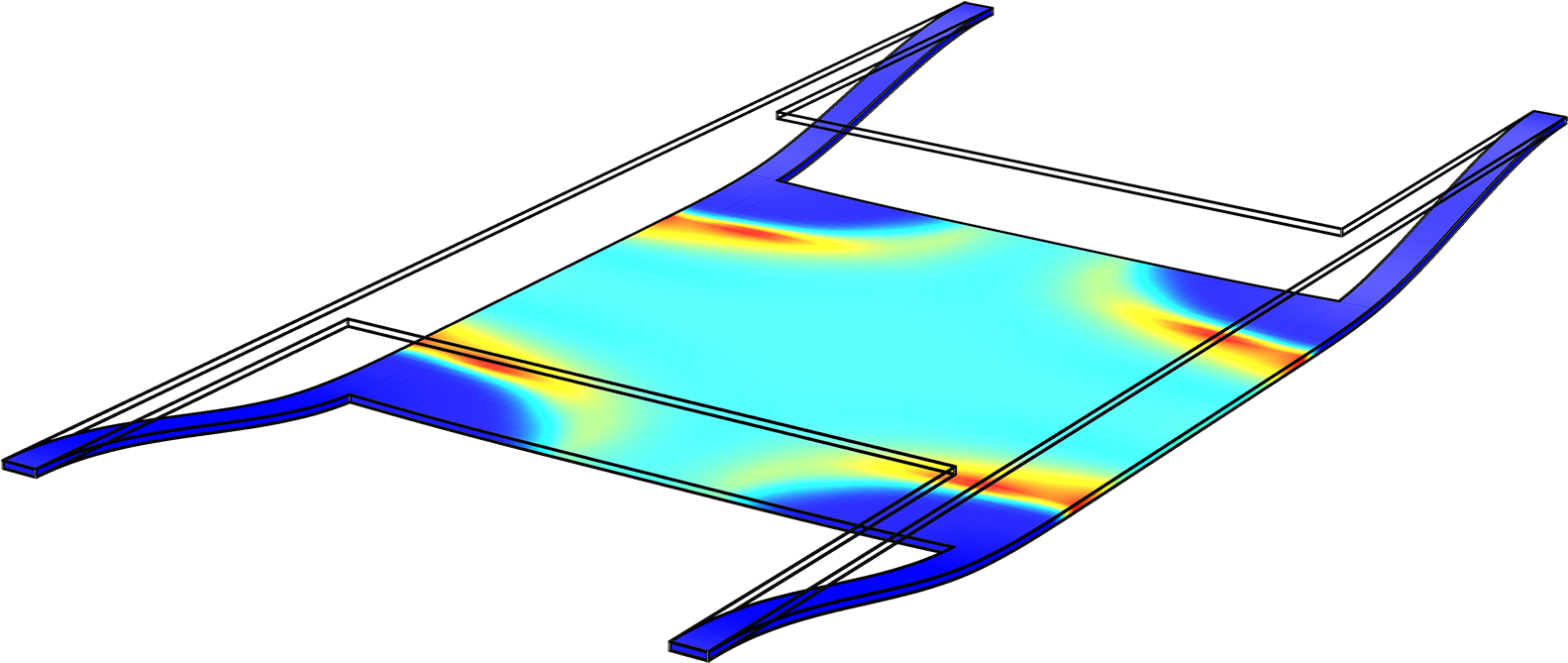 Simulated Model Of An Rf Mems Switch - Comsol Electrostatic Force (1600x674)